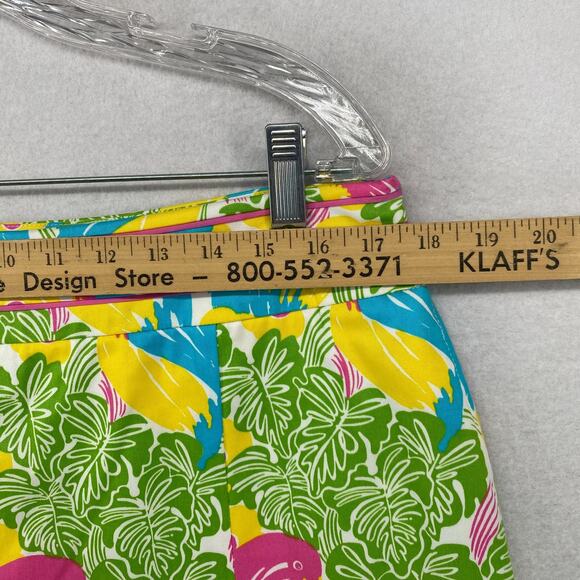 LILLY PULITZER Skirt 12 Parrot Bird Floral Skort Golf Tennis Stretch Cotton - Picture 12 of 14